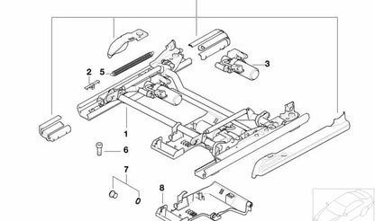 Tapa cubre asiento OEM 52108217316 para BMW E39 y E38. Original BMW.