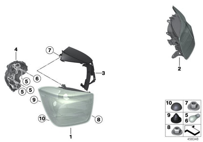 Portabombillas luz trasera derecha OEM 63217315200 para BMW F20, F21. Pieza original BMW.