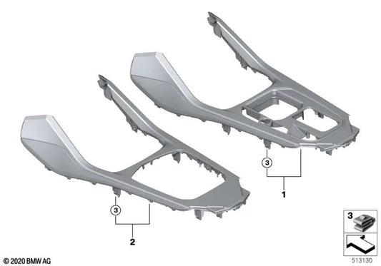 Schwarze Miko-Schutzplatte mit silbernem Quarzdekor OEM 51165A563E5 für BMW F40, F44. Original BMW.