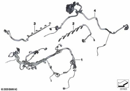 Motorkabelbaum OEM 12518583547 für BMW X3 F25 (06/2013 - 12/2016). Original BMW.