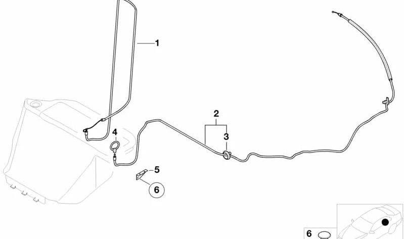 Sistema de desbloqueo emergencia guantera OEM 51167029040 para BMW Z8 E52. Original BMW.
