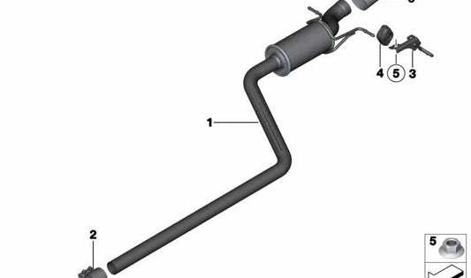 Moldura de escape trasera OEM 18307590303 para MINI R56, R56 LCI, Clubman R55, Cabrio R57 LCI, Coupé R58, Roadster R59... y más. Original MINI.
