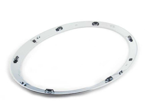Anillo embellecedor faro delantero derecho cromado OEM 51137300632 para MINI F56, F56 BEV, F56 LCI, F55, F57... y más. Original MINI.