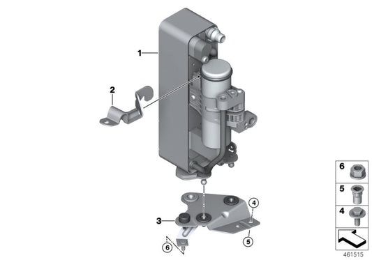 Soporte de condensador A/C OEM 64219343668 para BMW F20, F21, F22, F23, F30, F31, F32, F33, F34, F36. Original BMW.