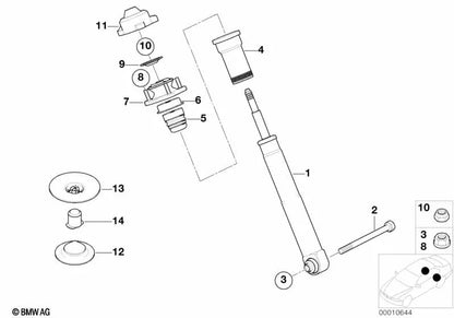 Stütztopf para BMW Serie 5 E39 (OEM 33521093417). Original BMW