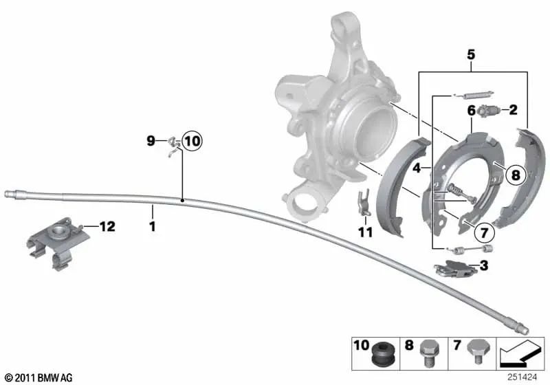Handbrake Cable for BMW F34, F35 (OEM 34406857641). Original BMW