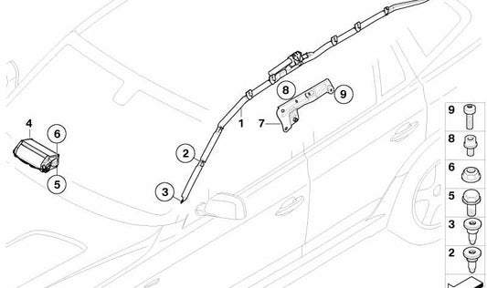 Left bracket OEM 51163413477 for BMW X3 E83. Original BMW.