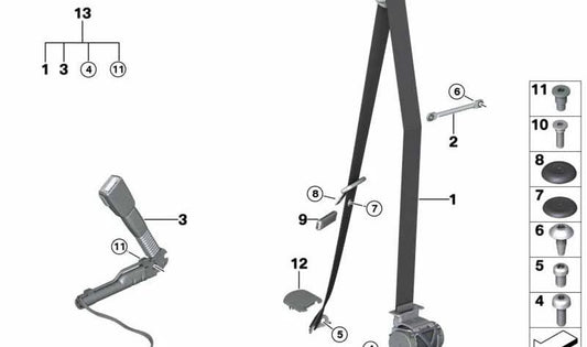 Corrente frontal superior esquerda para BMW 2 F22N Series, F87N, 4 F32N Series, F82 (OEM 72118058479). BMW original