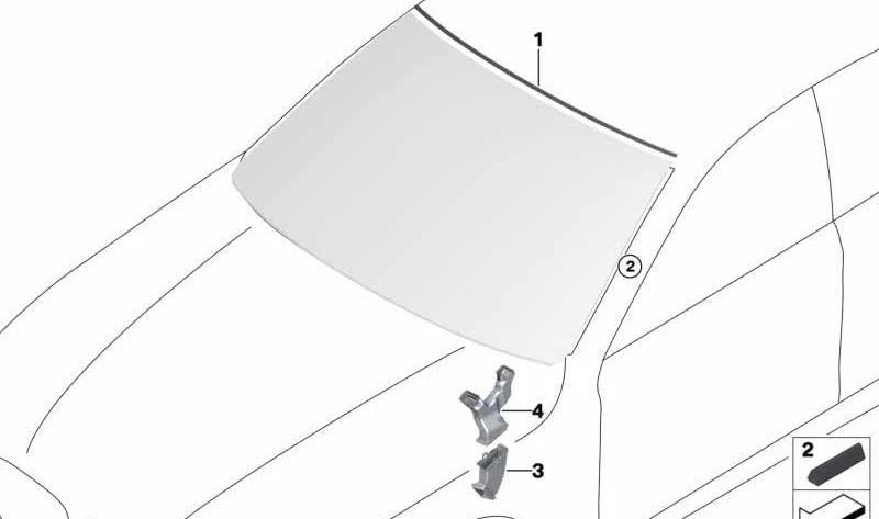 Canal de desagüe superior izquierdo OEM 61667357249 para BMW G11, G12. Pieza original BMW.