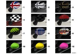 Linke Außenspiegelabdeckung OEM 51162409451 für MINI F56, F55, Clubman F54, Cabrio F57, Countryman F60. Originaler MINI.