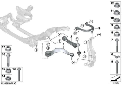 Suporte hidráulico esquerdo para BMW 5 G30 Series, G31 Series 6 G32 Series 7 G11, G11N, G12, G12N Series 8 G16 (OEM 31106861157). BMW original
