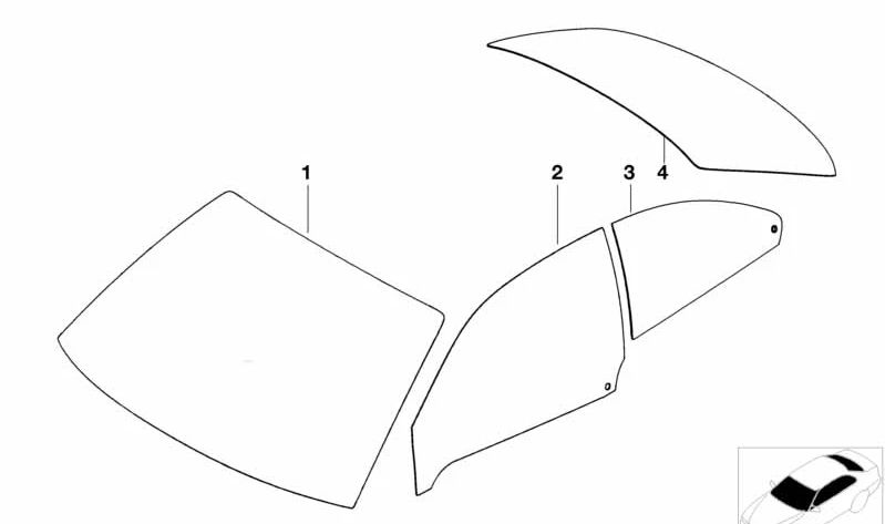 Ventana abatible verde derecha para BMW E46 (OEM 51368209404). Original BMW