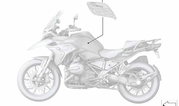 Emblema lateral derecho OEM 51148566728 para BMW Motorrad R 1200 GS (RK50, 0A51, A74) 2016-2018. Original BMW Motorrad.