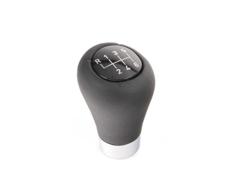 Leather change knob 6 marches OEM 25117839528 for BMW E60, E61, F25, F26. Original BMW.