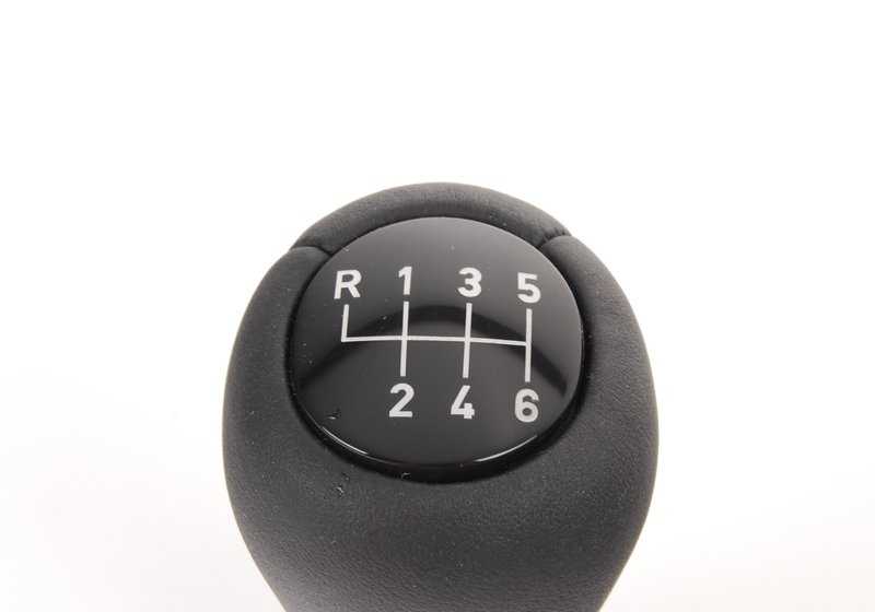 Leather change knob 6 marches OEM 25117839528 for BMW E60, E61, F25, F26. Original BMW.