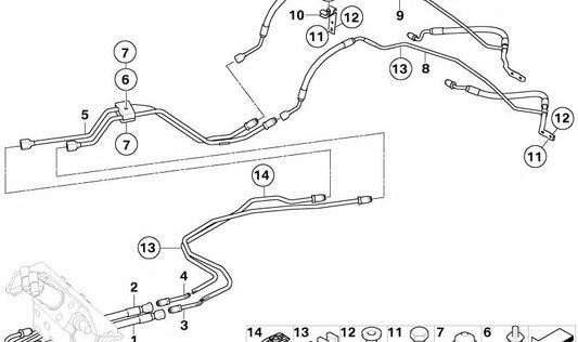 OEM SUPPORT 37136761208 for BMW E60, E60N, E61, E61N, E63, E63N, E64, E64N. Original BMW.