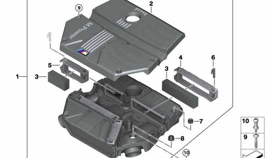 Soporte de fijación OEM 13718053382 para BMW F97, F98. Original BMW.