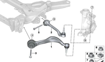 Braços de suspensão inferior com Casquillo OEM 3110688855 para BMW G42, G20, G21, G22, G23, G26. BMW original.