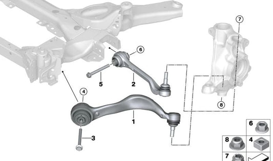 Tie rod with hydraulic bearing right for BMW 4 Series G26, G26N (OEM 31106895684). Original BMW