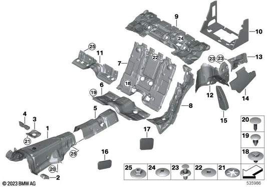 Trunk sound insulation left for BMW 7 Series G70 (OEM 51489870271). Original BMW