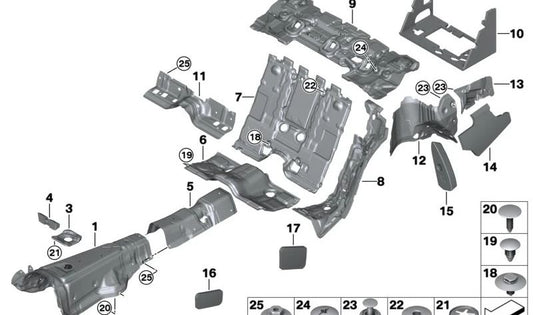 Isolamento acustico La parete posteriore sinistra per BMW 7 G70 (OEM 51489870273). BMW originale