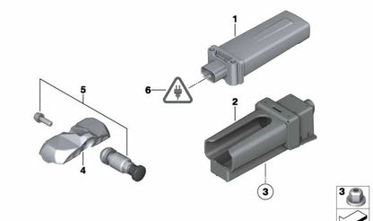 Módulo de control RDC (sensor presión neumáticos) OEM 36106881474 para BMW F07, F10, F11, F06, F12, F13, F01, F02, F04, F25, F26. Original BMW.