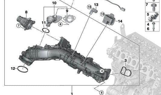 OEM temperature sensor 13628490101 for BMW F20, F21, F22, F23, F30, F31, F34, F32, F33, F36, F10, F11. Original BMW.