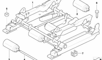 Motor eléctrico para ajuste de altura del asiento derecho OEM 67318401838 para BMW E36, Z3. Original BMW.