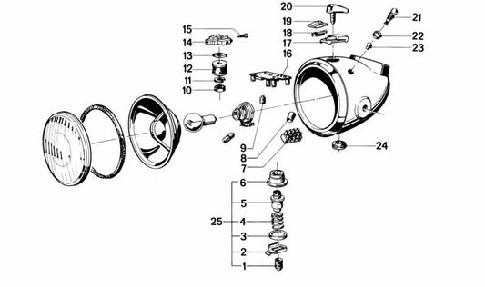 Front fixing screw OEM 63121353075 for BMW E21, E23, E24, E28, E30, E32, E34. Original BMW.