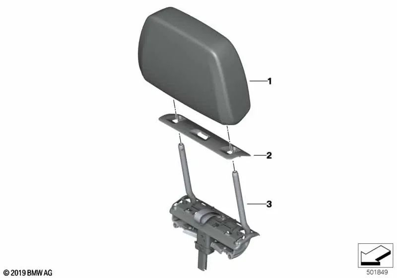 Módulo Abatible Reposacabezas para BMW X7 G07, G07N (OEM 52309496669). Original BMW