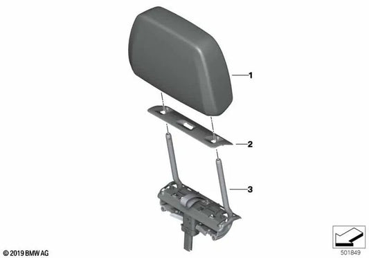A apoio de cabeça do módulo dobrável para BMW X7 G07, G07N (OEM 5230949669). BMW original