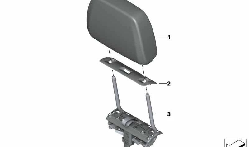 Rear leather headrest for BMW X7 G07, G07N (OEM 52307941601). Original BMW.