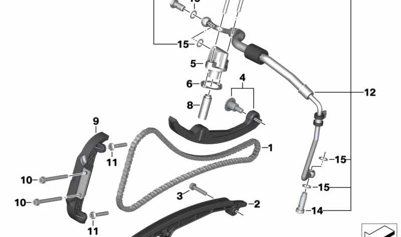 Guía de cadena superior OEM 11318567937 para motos BMW C 600 Sport, C 650 Sport, C 650 GT. Original BMW Motorrad.