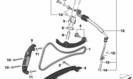 Guía de cadena superior OEM 11318567937 para motos BMW C 600 Sport, C 650 Sport, C 650 GT. Original BMW Motorrad.