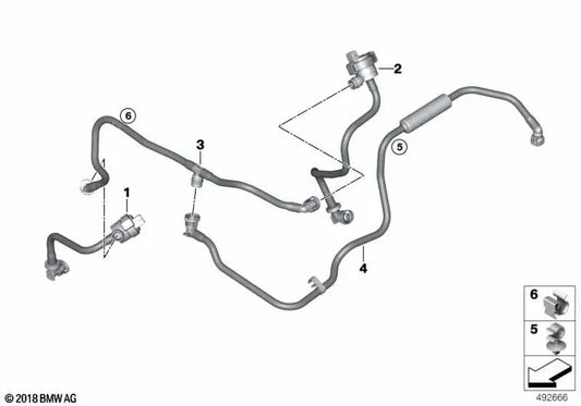 Tanklüftungsventil mit BMW Kanal 5 G30N -Serie, G30N, 7 G11N -Serie, G12N, 8 G14 -Serie, G15, G16 (OEM 13908482822). Original BMW.