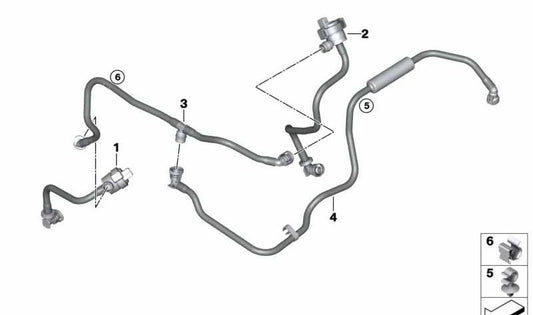 OEM 13908486292 Tank Breather Pipe for BMW G30, G31, G11, G12, G14, G15, G16. Original BMW.
