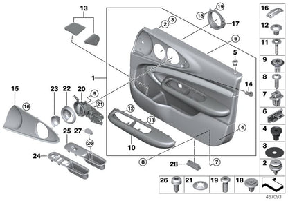 Clip de sujeción OEM 51417464302 para MINI F40, F70, F44, F74, F78, G70, F91, F92, F93, G14, G15, G16, I20, F54. Original MINI. Ideal para fijar paneles interiores como las molduras de puerta.