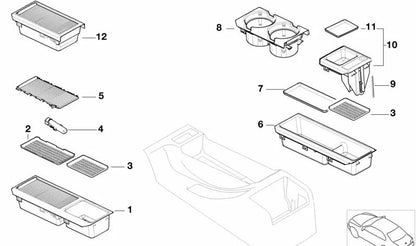 Reposabrazos trasero OEM 51168242846 para BMW E46. Original BMW.