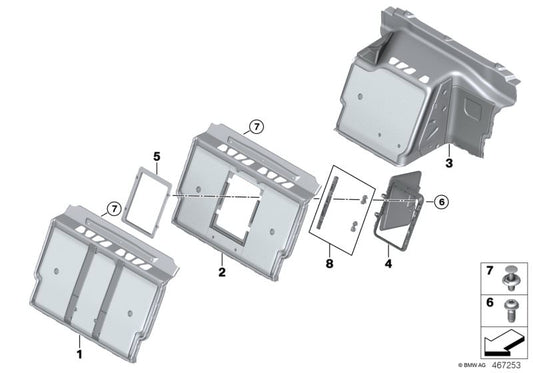 Revestimiento separador maletero OEM 51478064037 para BMW Serie 7 G11, G12 (modelos: 725d, 730d, 730d xDrive). Pieza original BMW.