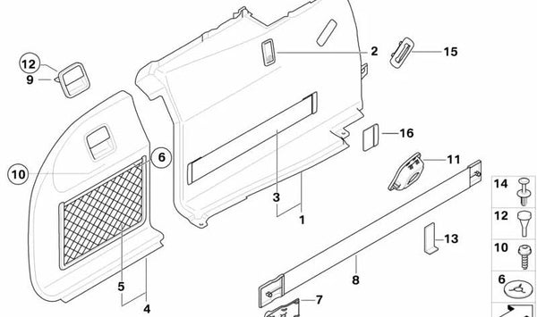 Manija para BMW E61 (OEM 51476958166). Original BMW