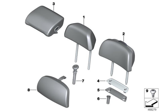 Apoyacabezas comfort cuero beige OEM 52207477780 para BMW Serie 7 G11, G12, G11 LCI, G12 LCI. Original BMW.