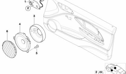 Altavoz de agudos estéreo para BMW Serie 3 E46 (OEM 65138374696). Original BMW