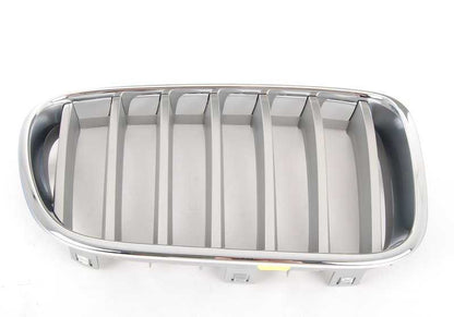 Rechte vordere dekorative Gitter in der Titanfarbe 51117237422 für BMW X3 F25 (bis zum 04.04.2014). Original BMW.