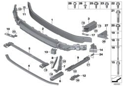 Unión transversal delantera OEM 51119464489 para MINI F54, F56, F57, F60, F60 LCI... y más. Original MINI.