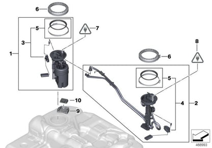 Unidad alimentadora con sensor de nivel izquierda OEM 16117207977 para BMW X5 E70, F15, X6 E71, F16. Original BMW.