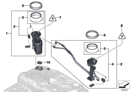 Unidad alimentadora con sensor de nivel izquierda OEM 16117207977 para BMW X5 E70, F15, X6 E71, F16. Original BMW.