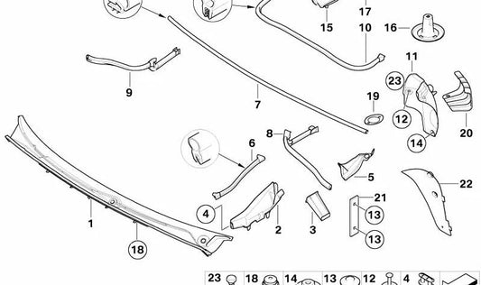 Soporte de llenado de combustible OEM 51718245072 para BMW E46 (316i, 318i, 320i, 323i, 325i, 328i, 330i, M3). Original BMW.