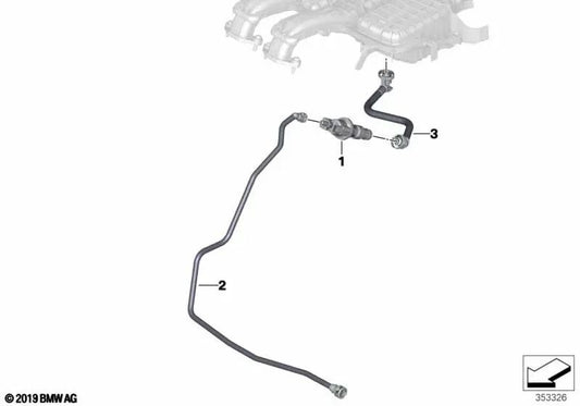 Tank breather pipe for BMW i I01, I01N (OEM 13907623241). Original BMW