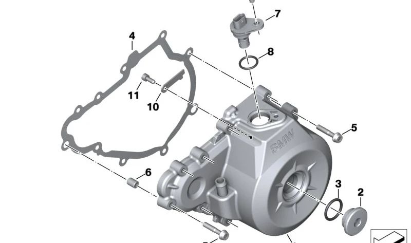 Tapa del generador OEM 11149457853 para BMW Motorrad R1200GS, R1200GS Adventure, R1200R, R1200RT, R1200ST, HP2 Enduro, HP2 Megamoto. Original BMW Motorrad.