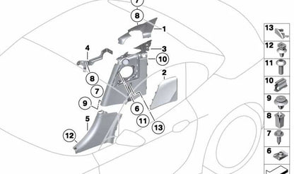Revestimiento lateral superior izquierdo OEM 51439167071 para BMW Z4 E89. Original BMW.